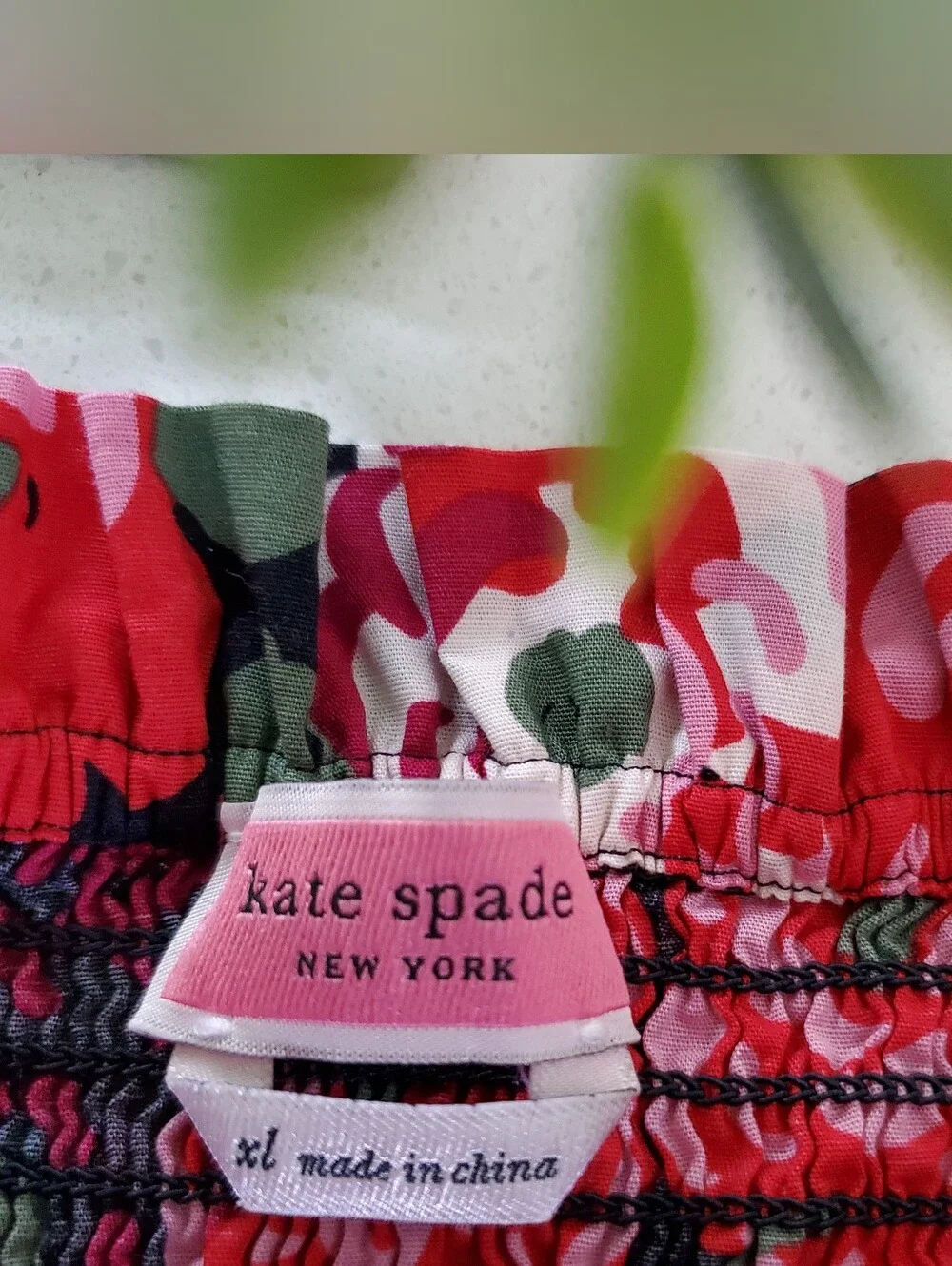 Kate Spade Rosette Blooms Puff Shoulder Top